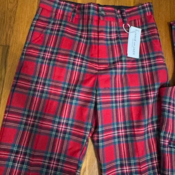 Janie and Jack Red Plaid Pants and Vest